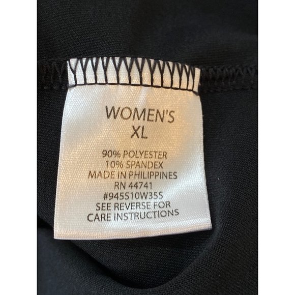 Alpine Design Black Faux Wrap Athleisure Studio Dress Women’s XL Cap Sleeves - Picture 7 of 12